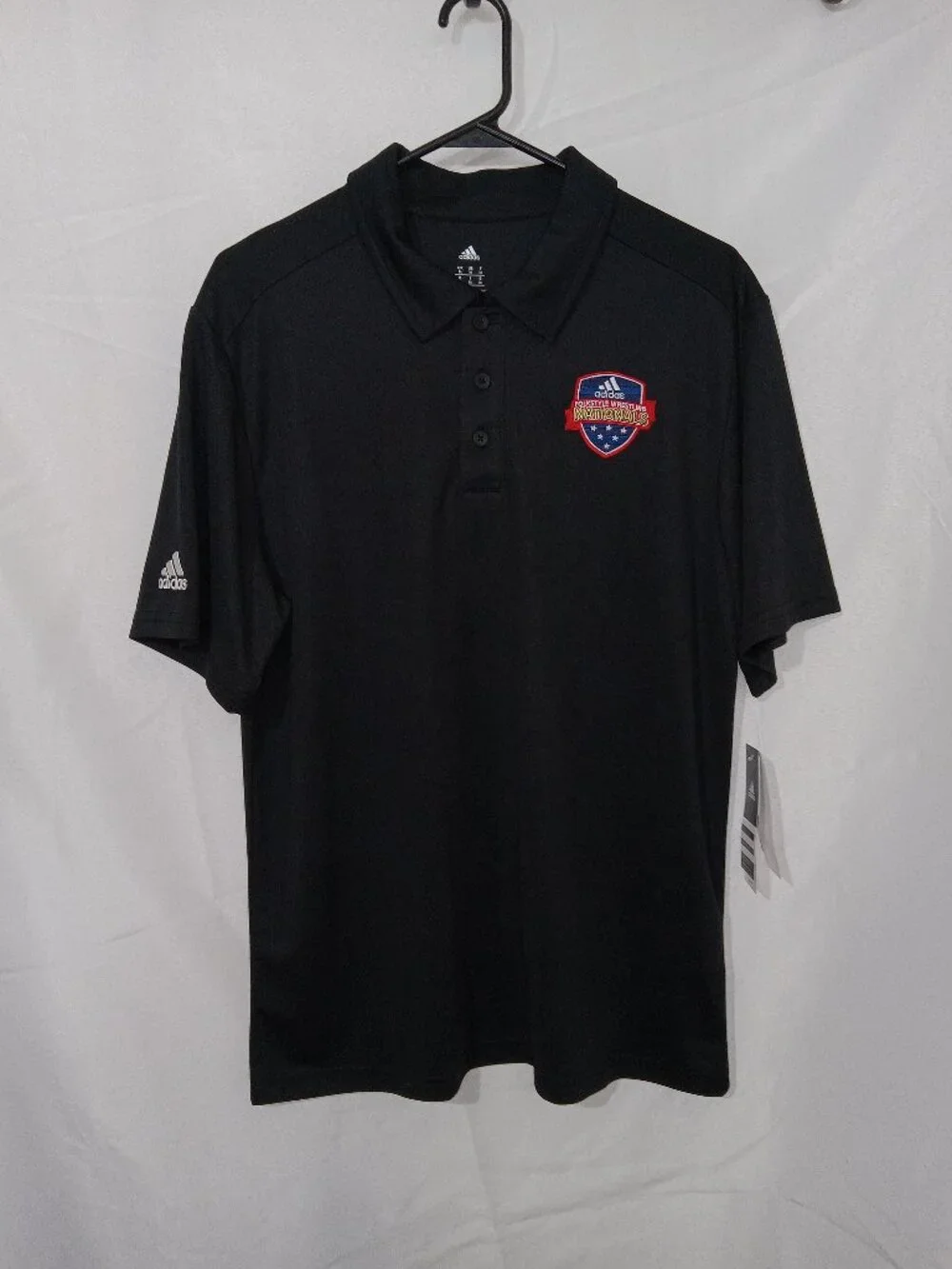 Adidas Climalite Wrestling Nationals Polo Shirt Mens M Black Performance NWT